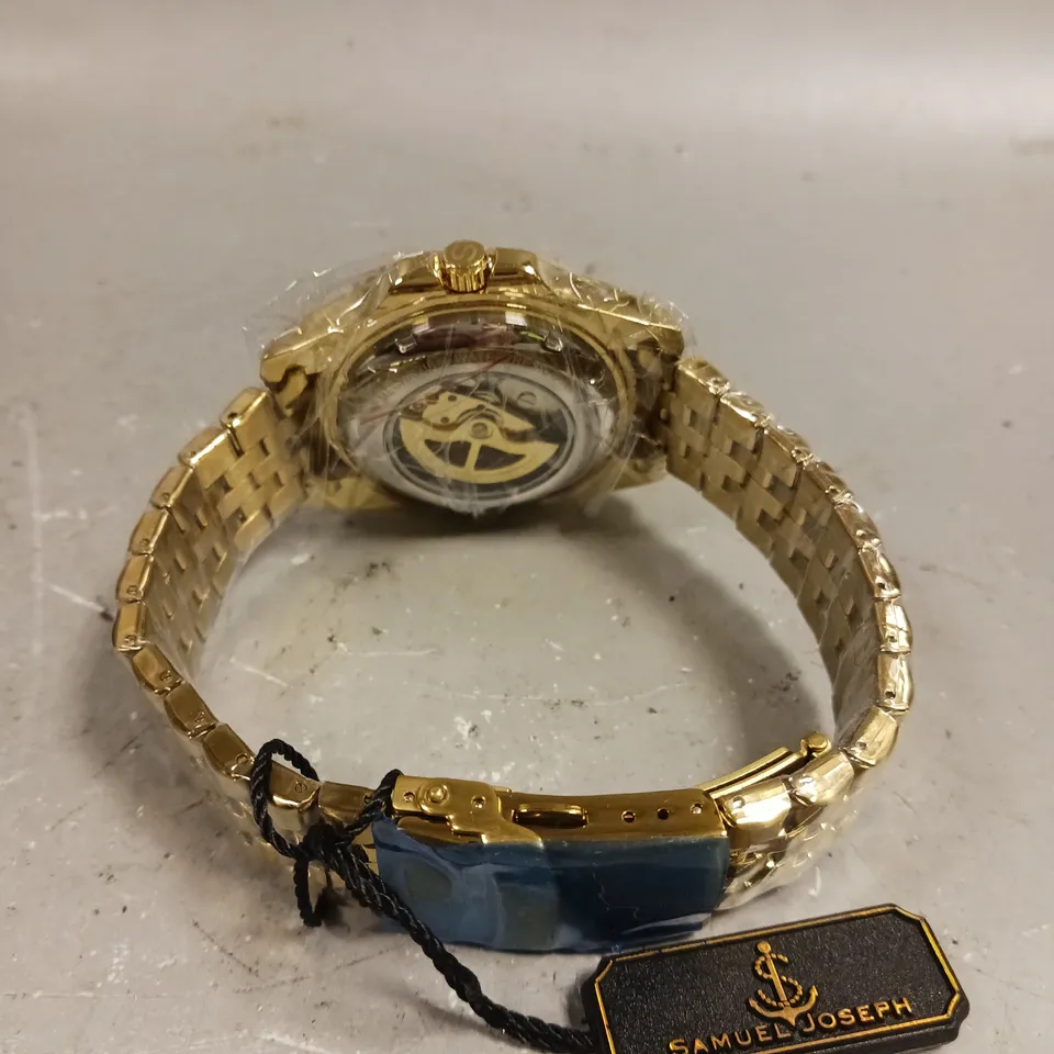 SAMUEL JOSEPH SKELETON MECHANISM EXHIBITION BACK CASE WATCH 