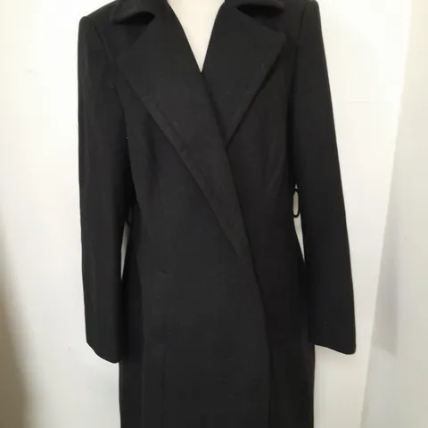 LIPSY LONDON BLACK LONGLINE COAT - UK 18