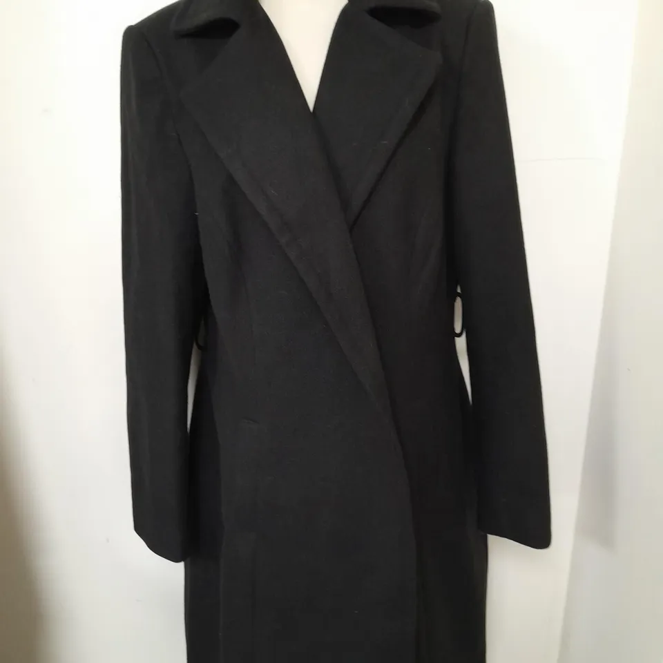 LIPSY LONDON BLACK LONGLINE COAT - UK 18