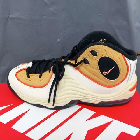 BOXED NIKE AIR PENNY II WHEAT GOLD/SAFETY ORANGE-BLACK SIZE 9