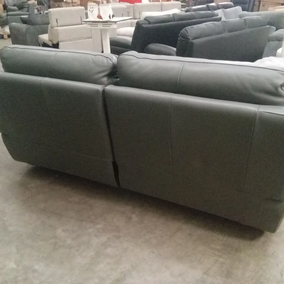 QUALITY DESIGNER ITALIAN MADE PATRIZIO 3 SEATER ELECTRIC RECLINER LEATHER SOFA - GREY