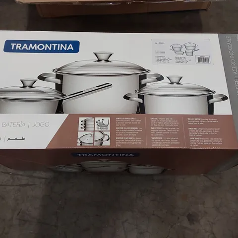 BOXED TRAMONITA ALLEGRA 4 PIECE STAINLESS STEEL COOKWARE SET (1 BOX)