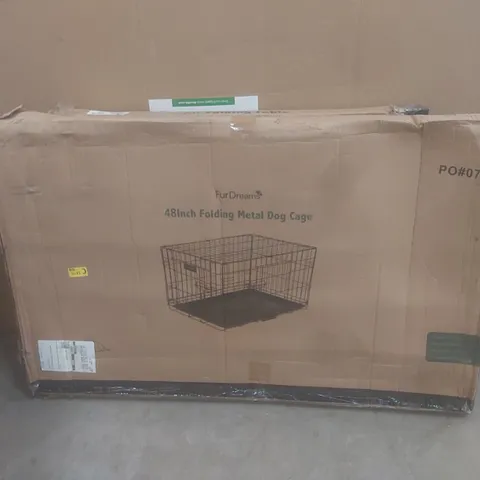 BOXED FUR DREAMS 48" FOLDING METAL DOG CAGE 