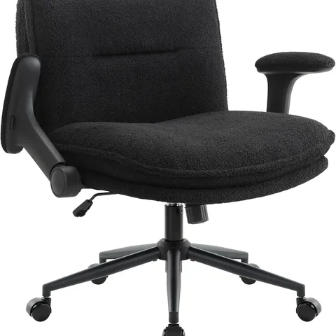 CROSSED LEGGED UPHOLSTERED OFFICE CHAIR WITH ADJUSTABLE ARMS - 65" X 11" X 25" - BLACK (MODEL: G08F011ABK0N)