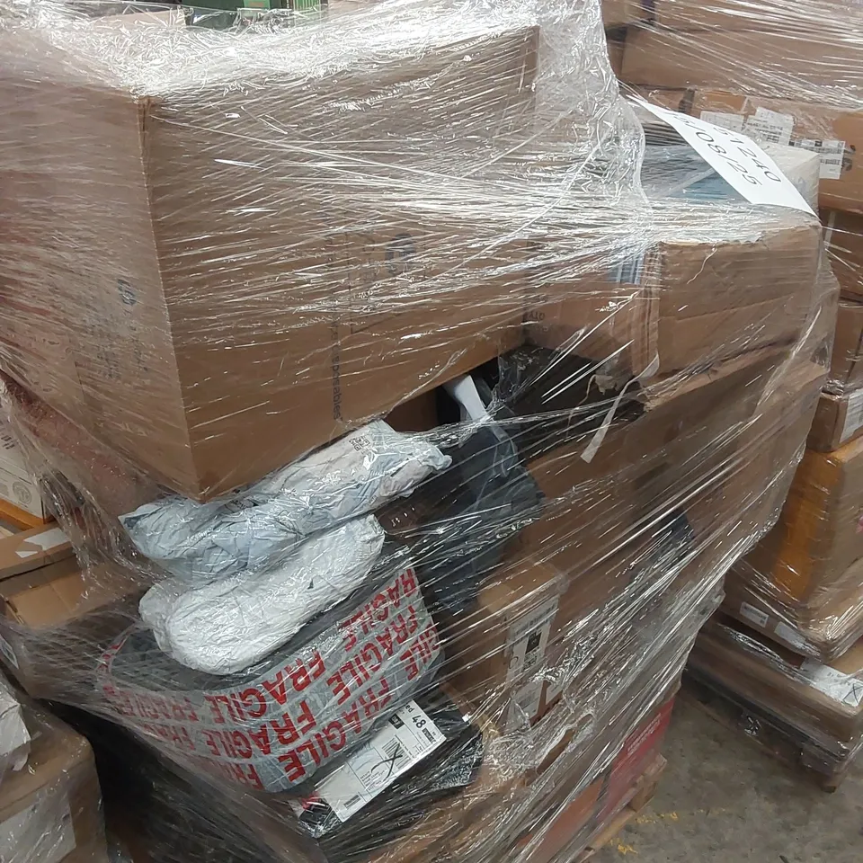 PALLET CONTAINING VARIOUS ASSORTED BOXED ITEMS TO INCLUDE,  CORDLESS VACUUM CLEANER,  CLOUD PILLO,  CAR PARTS, CAMPING TENT AND LOTS MORE UNMARKED BOXED ITEMS 