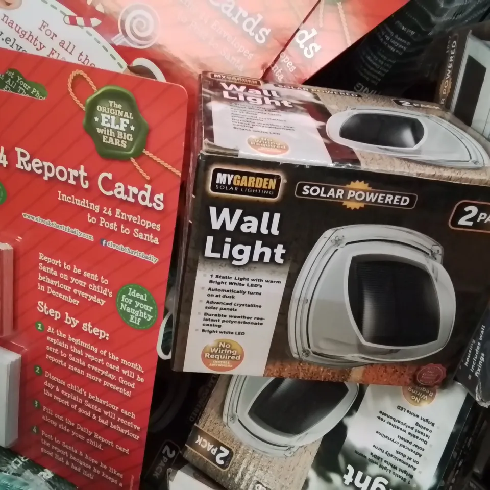 BOX CONTAINING A LARGE QUANTITY OF BRAND NEW ASSORTED HOMEWARE PRODUCTS TO INCLUDE: MYGARDEN WALL LIGHTS, PLANTERS, GARDEN NETTING ECT