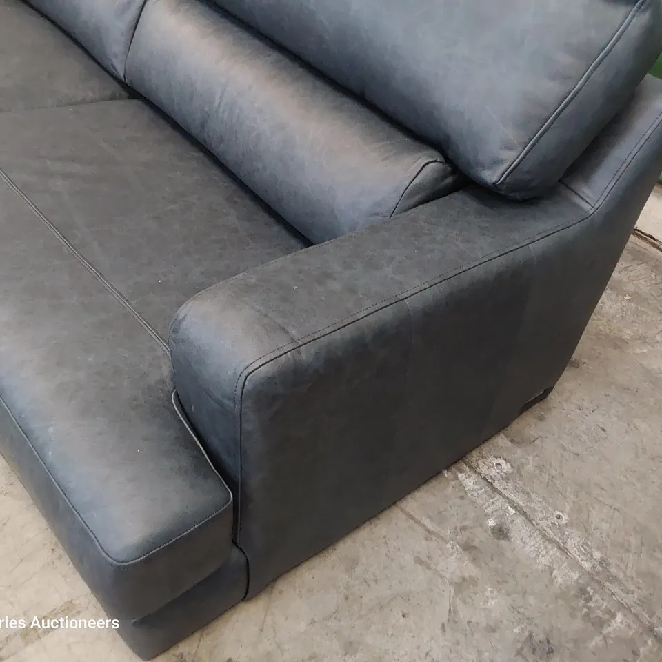 QUALITY BRITISH DESIGNER LOUNGE Co. ROMILLY THREE SEATER SOFA VINTAGE LEATHER SHADOW