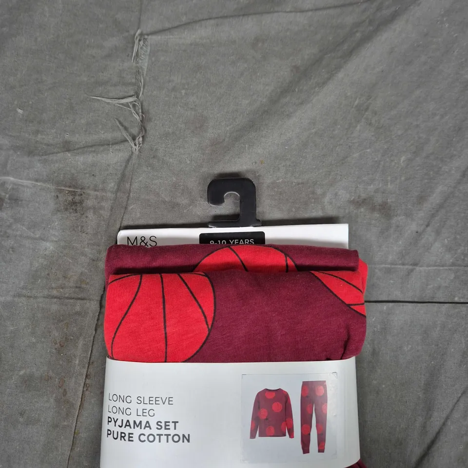 M&S Kids Pyjama Set Pure Cotton – Long Sleeve & Long Leg, 9-10 Years