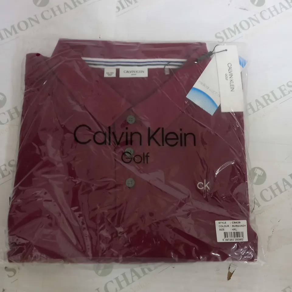 SEALED CALVIN KLEIN GOLF MAROON POLO SHIRT - 4XL