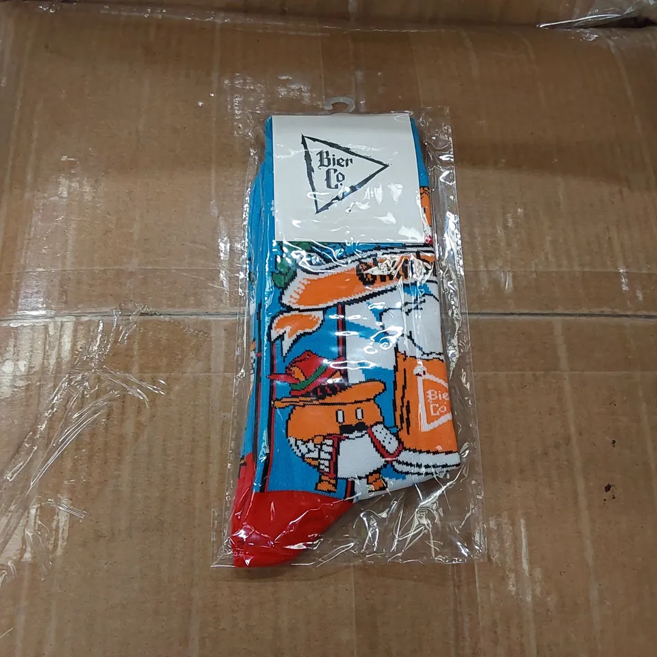 BOX OF BRAND NEW BIER CO OKTOBERFEST SOCKS // APPROXIMATELY 320 PAIRS (1 BOX)