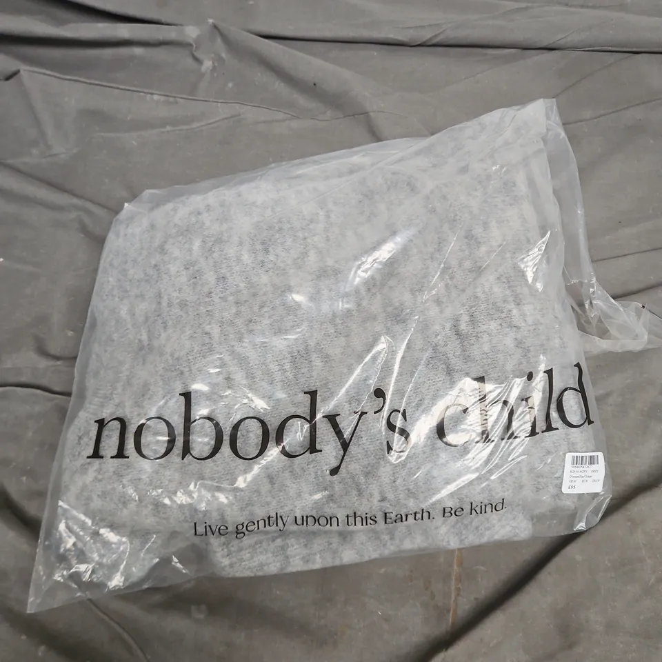 NOBODY'S CHILD OVERSIZED SCARF JUMPER – GREY, UK M