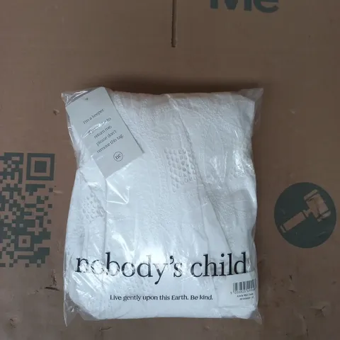 BAGGED NOBODY'S CHILD ARIELLA MIDI DRESS IN WHITE SIZE 12