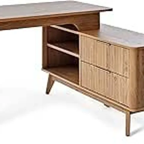 BOXED JAHNKE WAVE C 150 E MONTANA CORNER DESK OAK