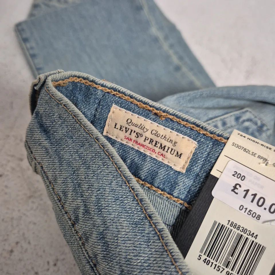 LEVI'S PREMIUM 724 HIGH RISE STRAIGHT JEANS - 26X32