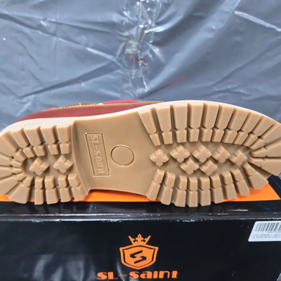 BOXED PAIR OF SL-SAINT ROMA B1 SHOES IN BROWN - UK 8.5
