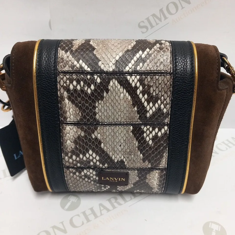 LANVIN PARIS SMALL RECTANGULAR BAG IVORY PYTHON