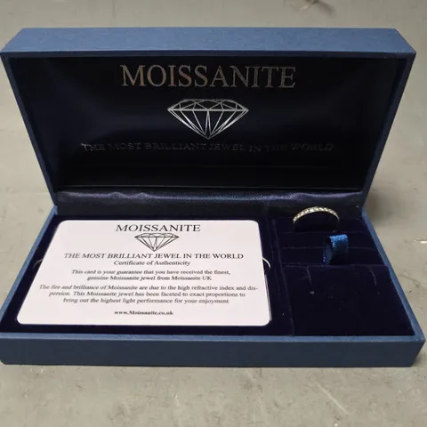 MOISSANITE 33 POINT MOISSANITE 9 CARAT WHITE GOLD CHANNEL SET ETERNITY RING - SIZE UNSPECIFIED