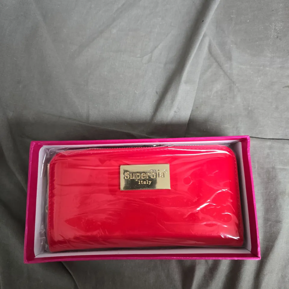SUPERBIA ITALY RED WALLET IN PINK GIFT BOX