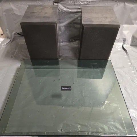 LENCO LS-300BK SPEAKERS AND DUST COVER