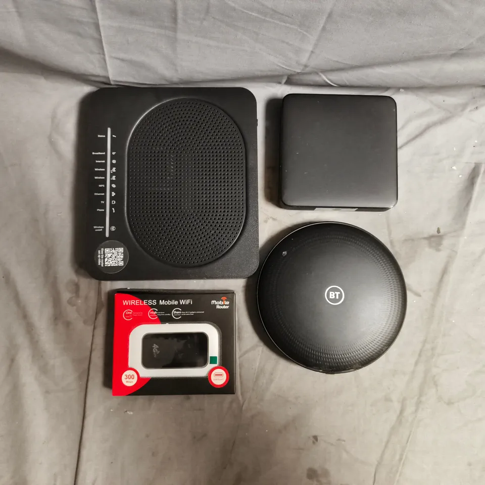 APPROXIMATELY 8 ASSORTED HOUSEHOLD ITEMS TO INCLUDE WIRELESS MOBILE WIFI, BT WI-FI DISC, ETC