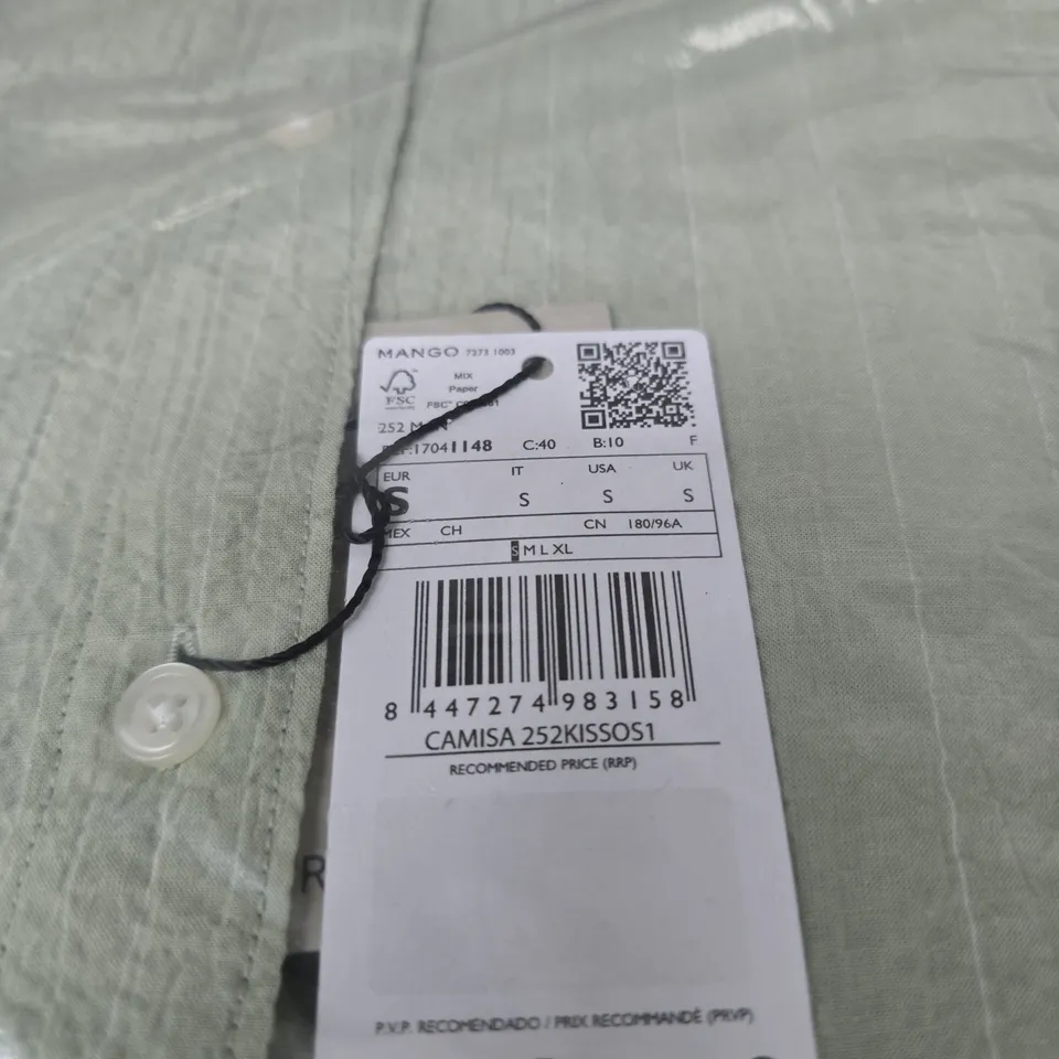 MANGO SHIRT – LIGHT GREEN, SIZE S. BAGGED