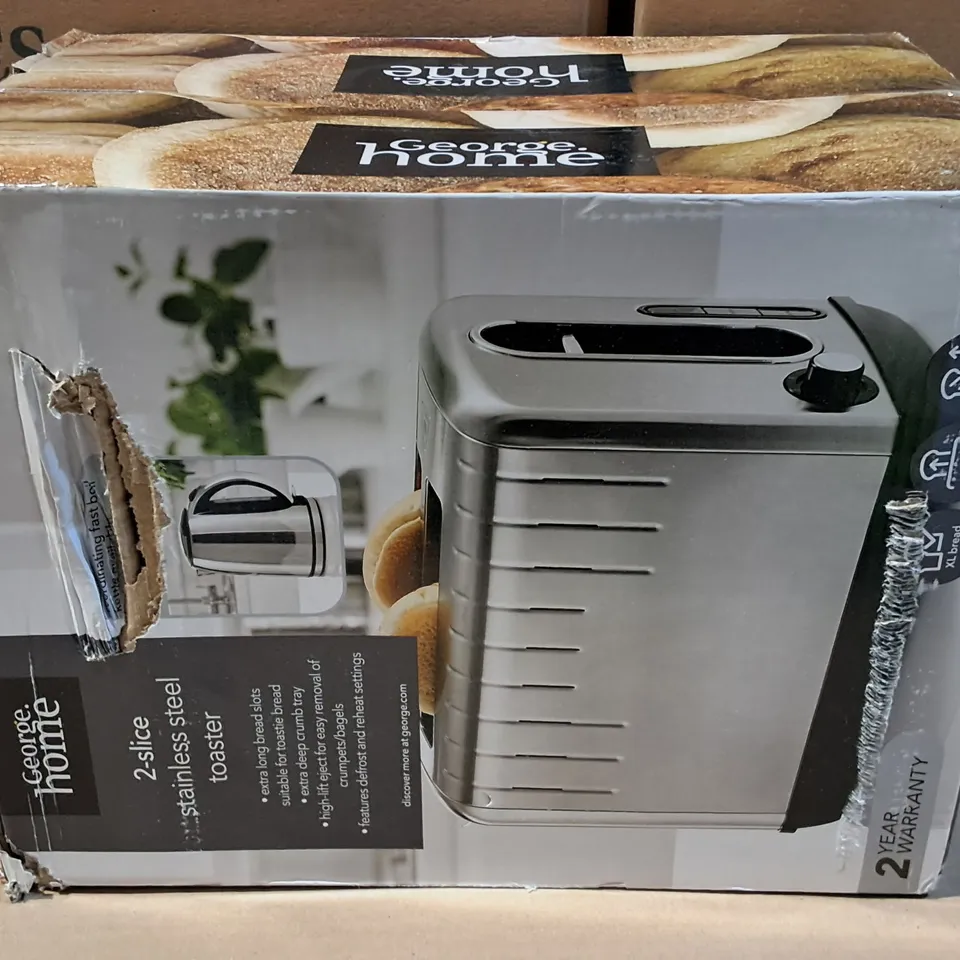 BOXED 2-SLICE STAINLESS STEEL TOASTER 