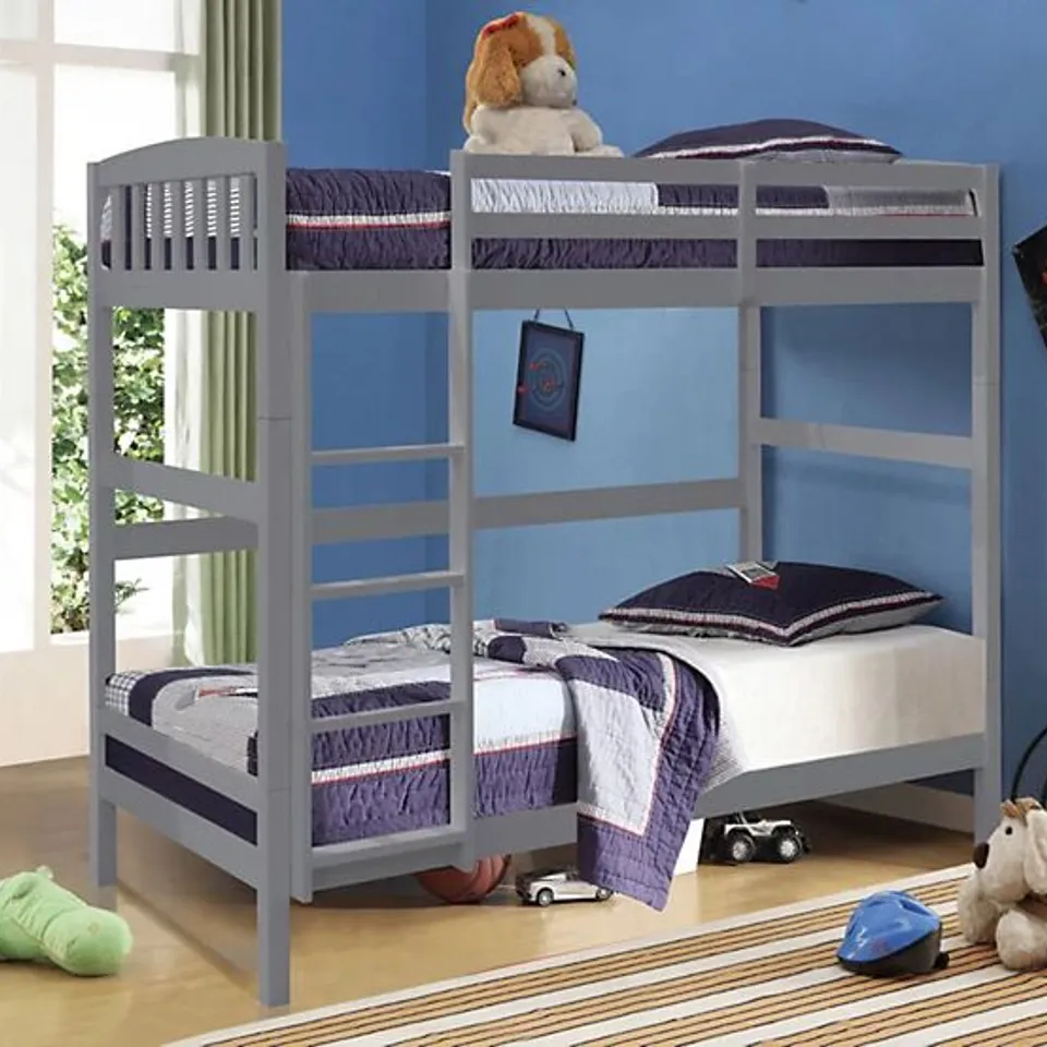 BOXED 3FT GREY WOODEN COMBINATION BUNK BED (3 BOXES)