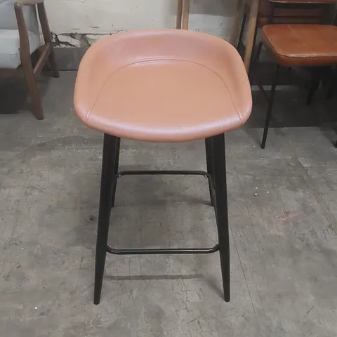 DESIGNER UPHOLSTERED BAR STOOL WITH METAL BASE