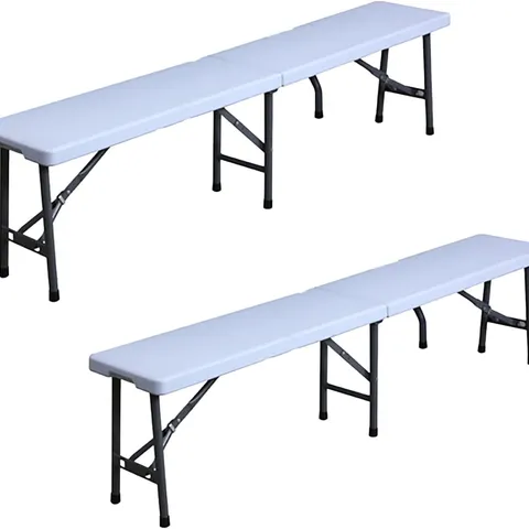 BOXED 6FT FOLDING BENCH SET WHITE