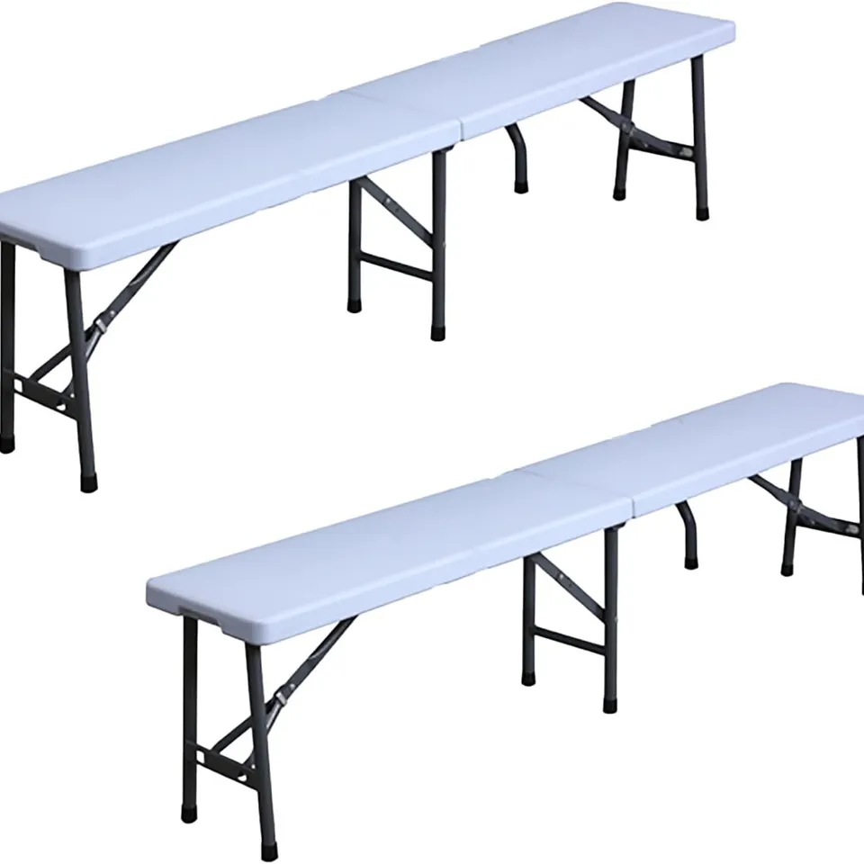 BOXED 6FT FOLDING BENCH SET WHITE