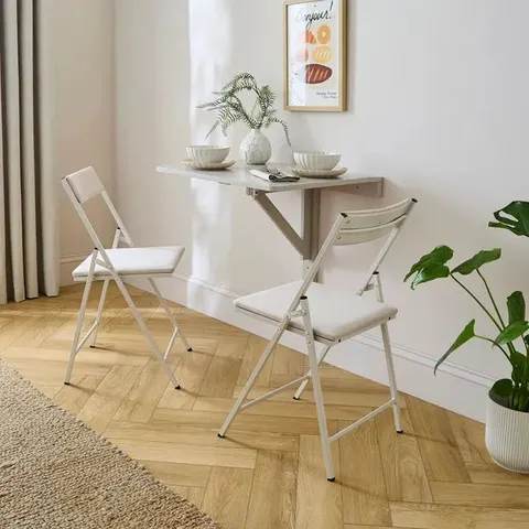 BOXED LYNTON WALL MOUNTED 2 SEATER FOLD DOWN TABLE (1 BOX)