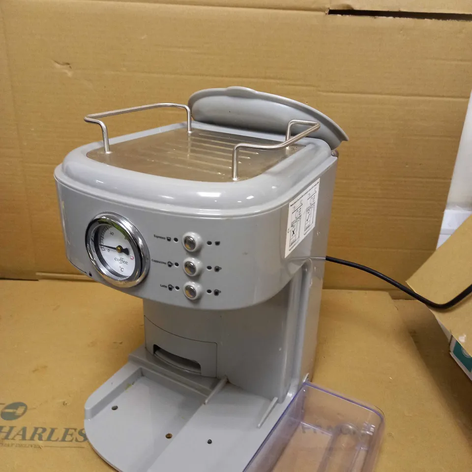 SWAN RETRO GREY ESPRESSO COFFEE MACHINE