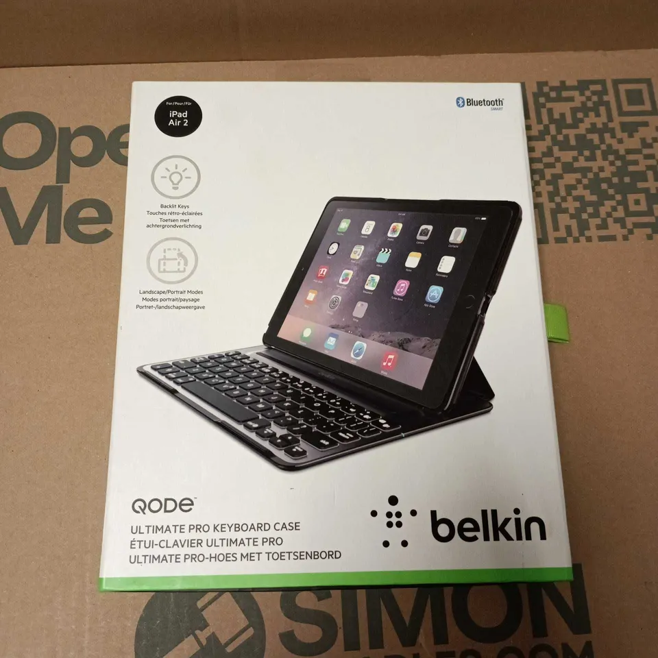 BOXED BELKIN QODE ULTIMATE KEYBOARD PRO CASE FOR IPAD AIR 2 (MISSING PART)