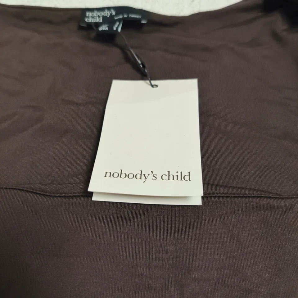 NOBODY'S CHILD WOMEN'S BROWN POLYAMIDE SQUARE-NECK VEST (UK S) – TAGGED