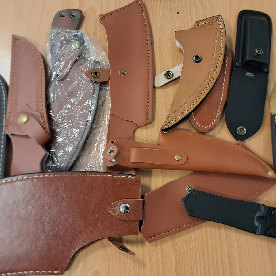 LOT OF 12 ASSORTED KNIFE SHEATHS