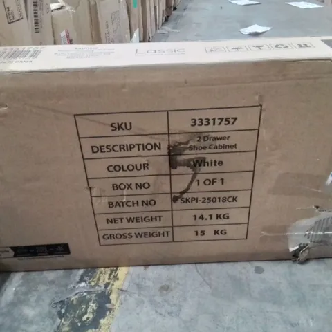 BOXED 12 PAIR SHOE STORAGE CABINET