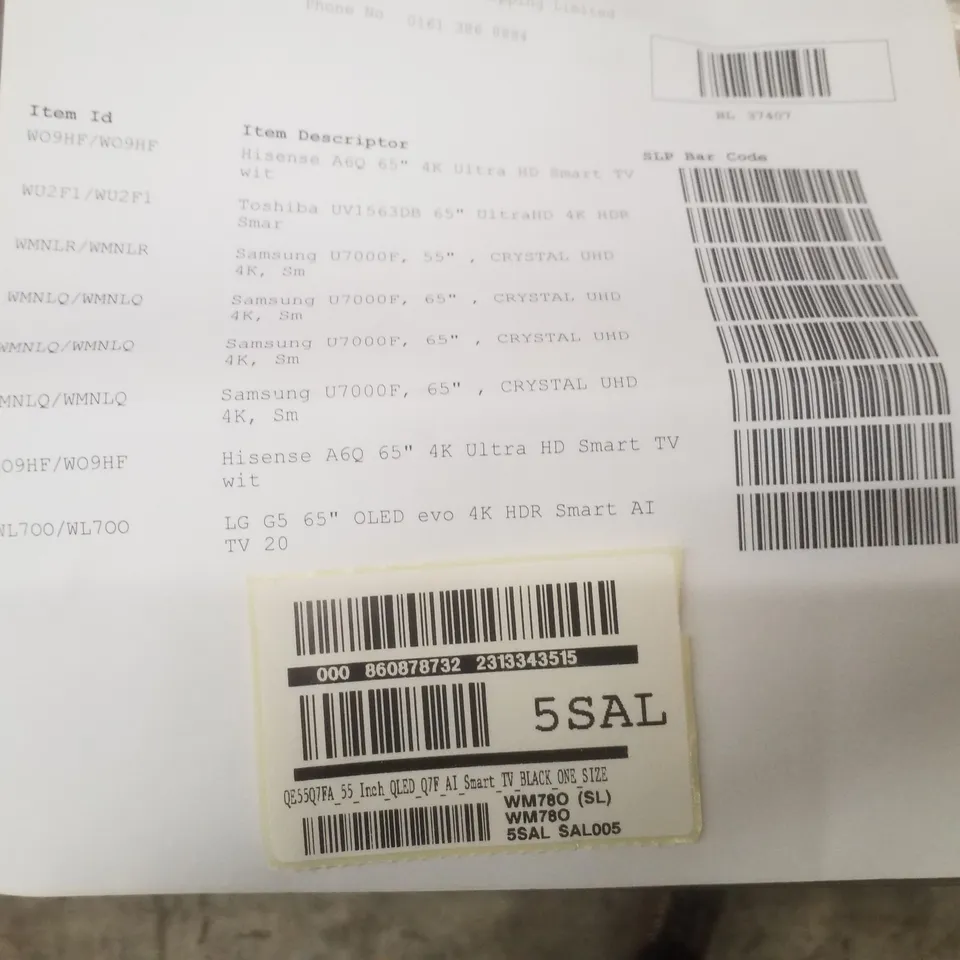 PALLET CONTAINING 9 ASSORTED DAMAGED TVS