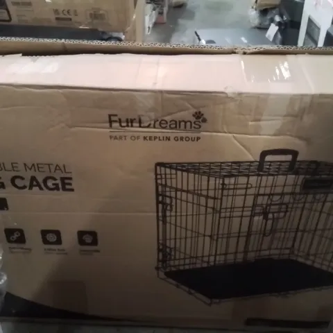 BOXED FURDREAMS FOLDABLE METAL DOG CAGE 24 INCH