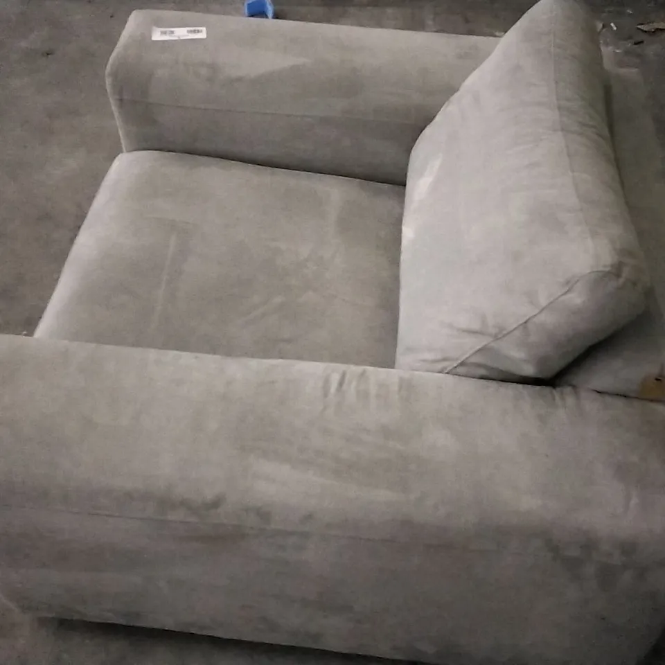 QUALITY ELEPHANT GREY FABRIC ARMCHAIR