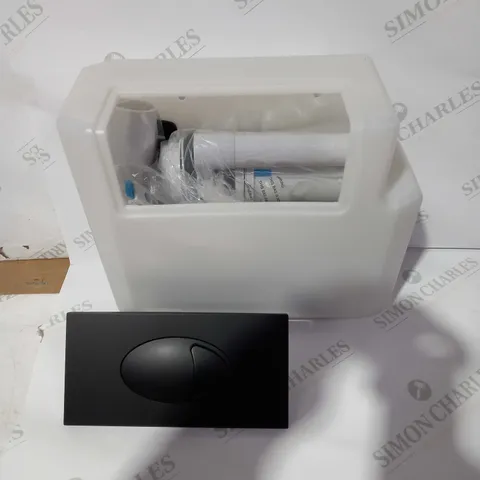 BOXED TOILET CISTERN AND FLUSH BUTTON - BLACK