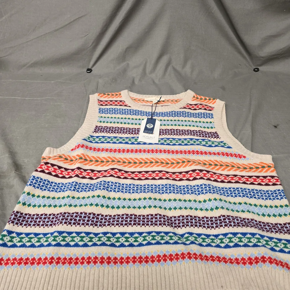 SEA SALT CORNWALL COVE KNITTED VEST SIZE 18