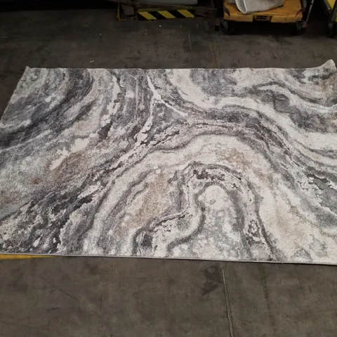 AHRIA ABSTRACT GRAY/CREAM AREA RUG - 5'×7'6"