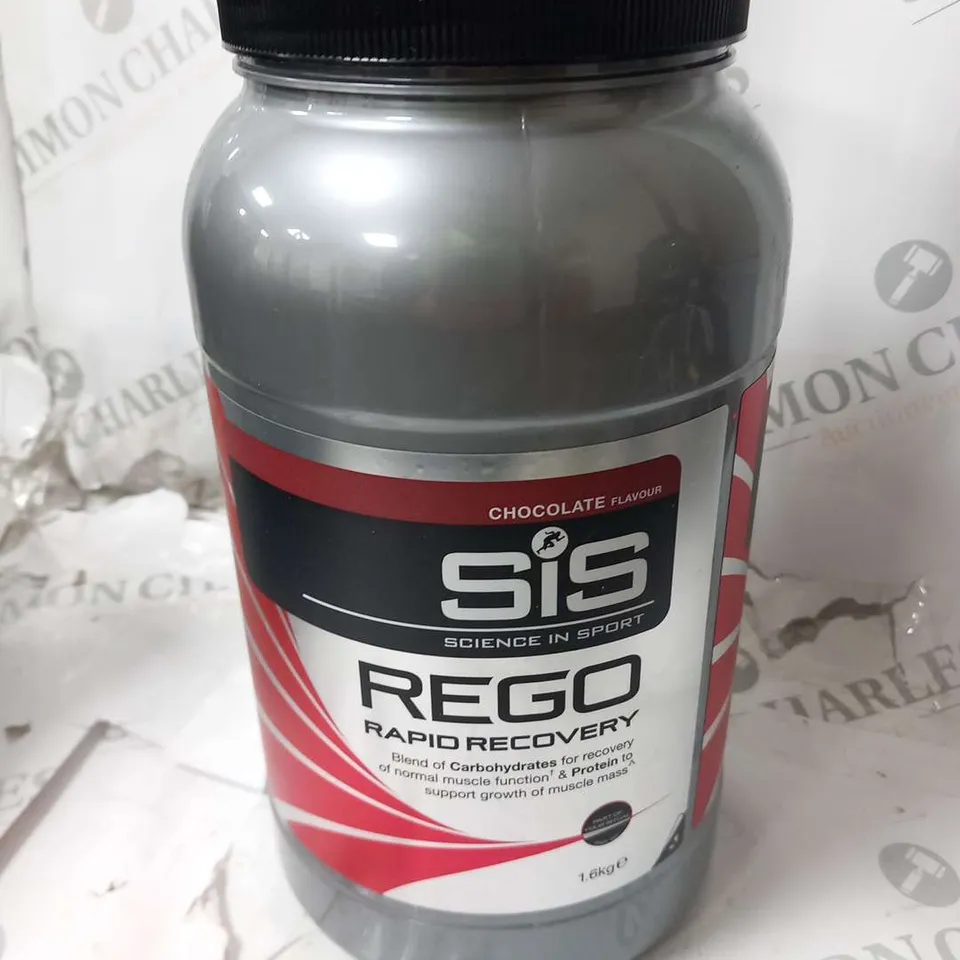 TWO TUBS OF SIS REGO RAPID RECOVERY CHCOLOATE FLAVOUR 1.6KG