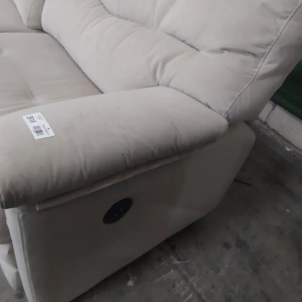 QUALITY BRITISH DESIGNER G PLAN STRATFORD POWER RECLINING THREE SEATER SOFA NOTTINGHILL COBBLESTONE PLUS FABRIC 