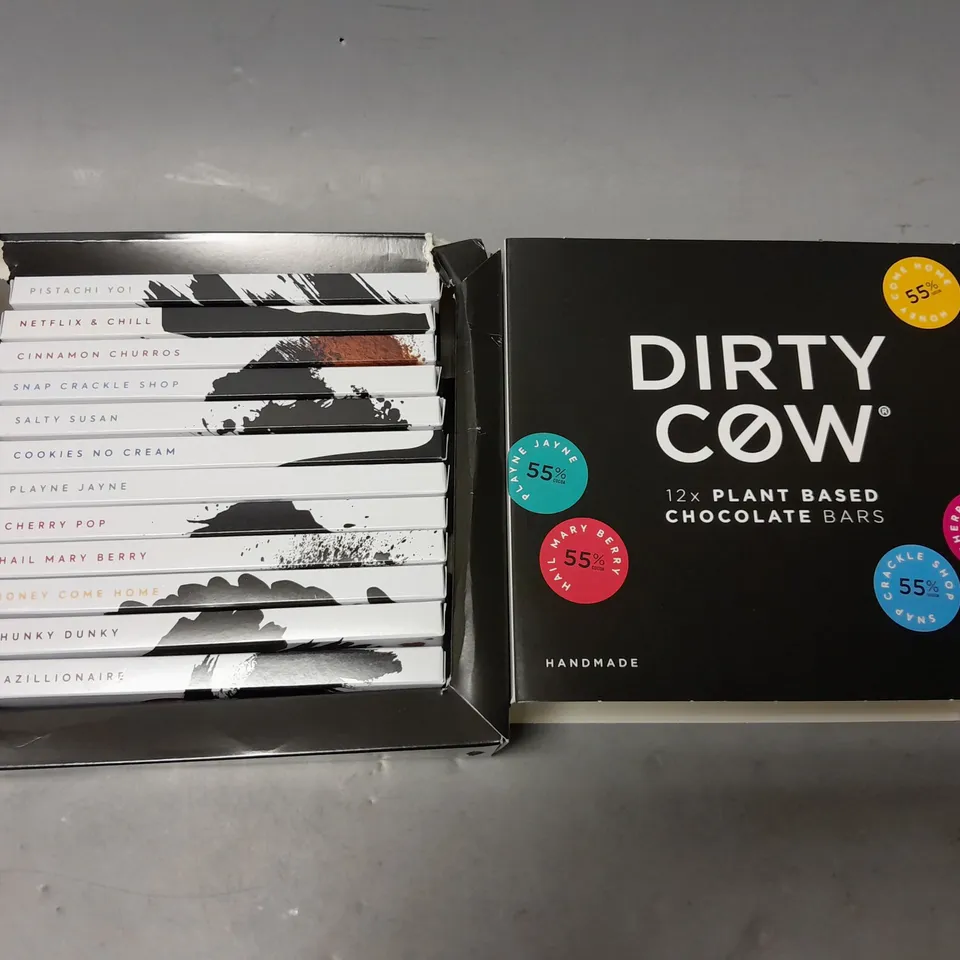 BOXED DIRTY COW 12 PLANT BASED CHOCOLATE BARS