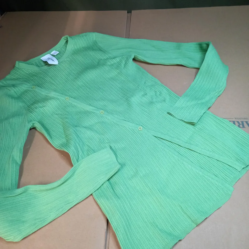 COLLUSION VIBRANT GREEN RIBBED BUTTON DETAILED TOP - SIZE 10