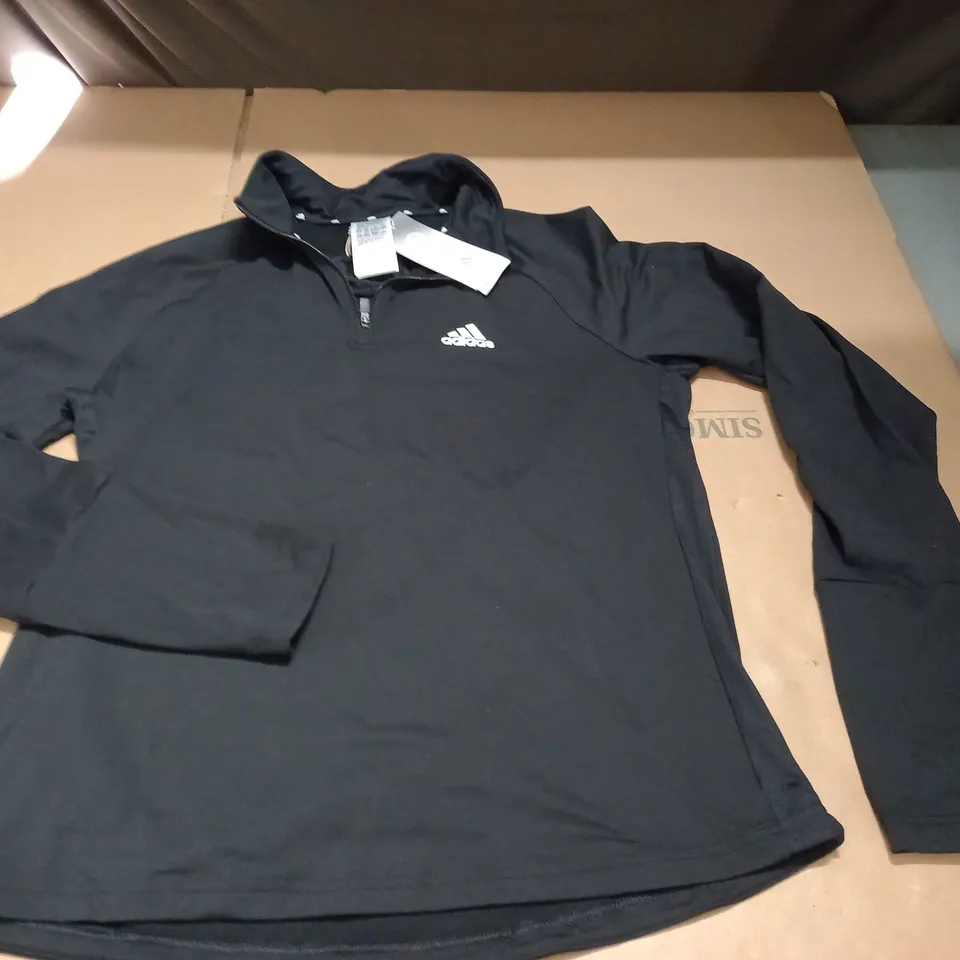 ADIDAS QUARTER ZIP TRAINING TOP - UK M 12-14
