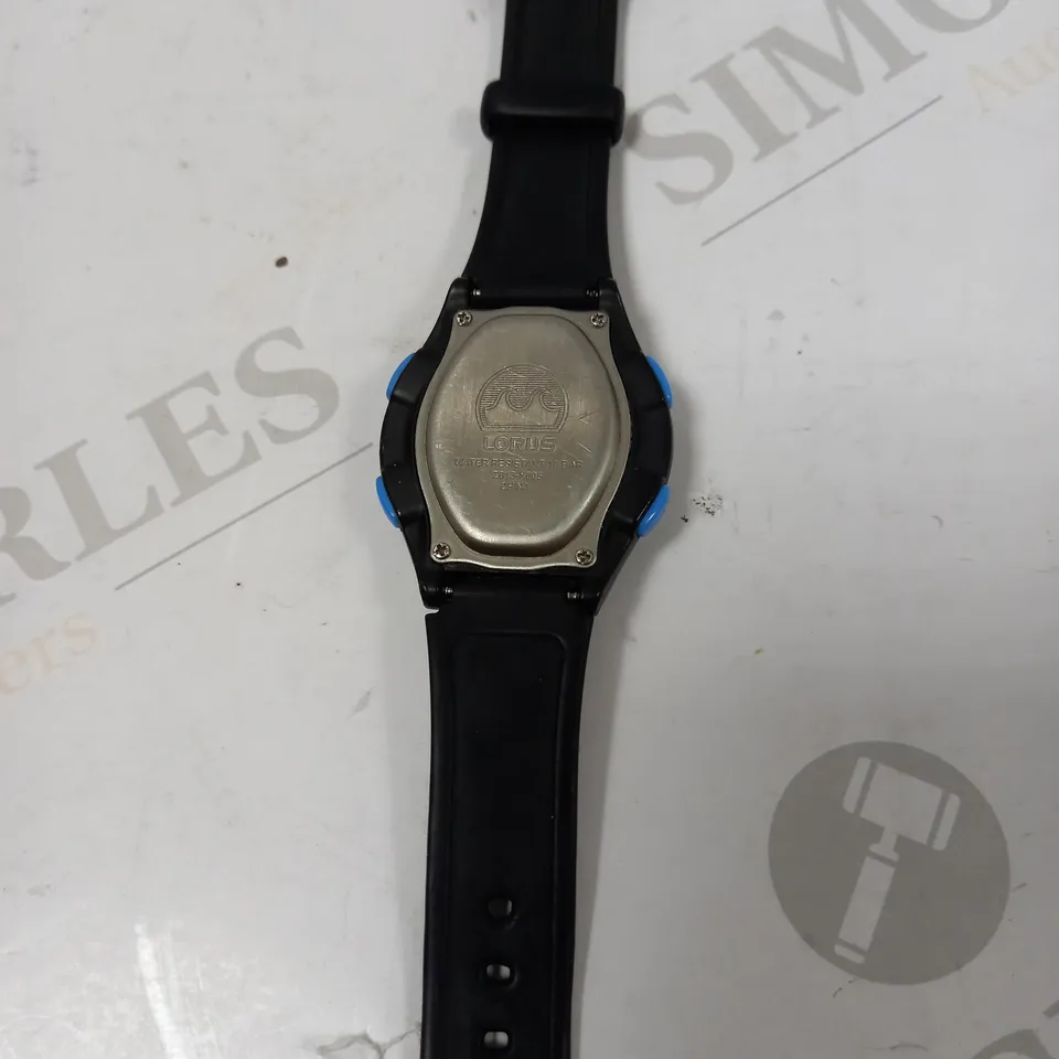 LORUS WATER RESISTANT DIGITAL WATCH - BLACK/BLUE
