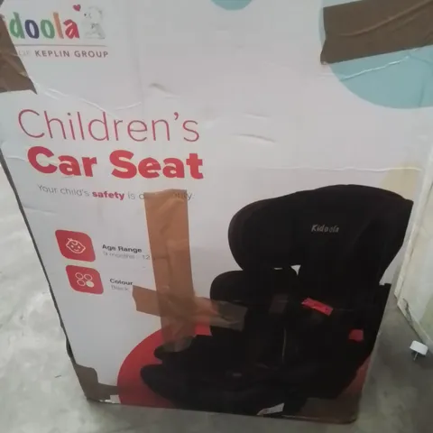 BOXED KIDOOLA CHILDREN'S CAR SEAT BLACK