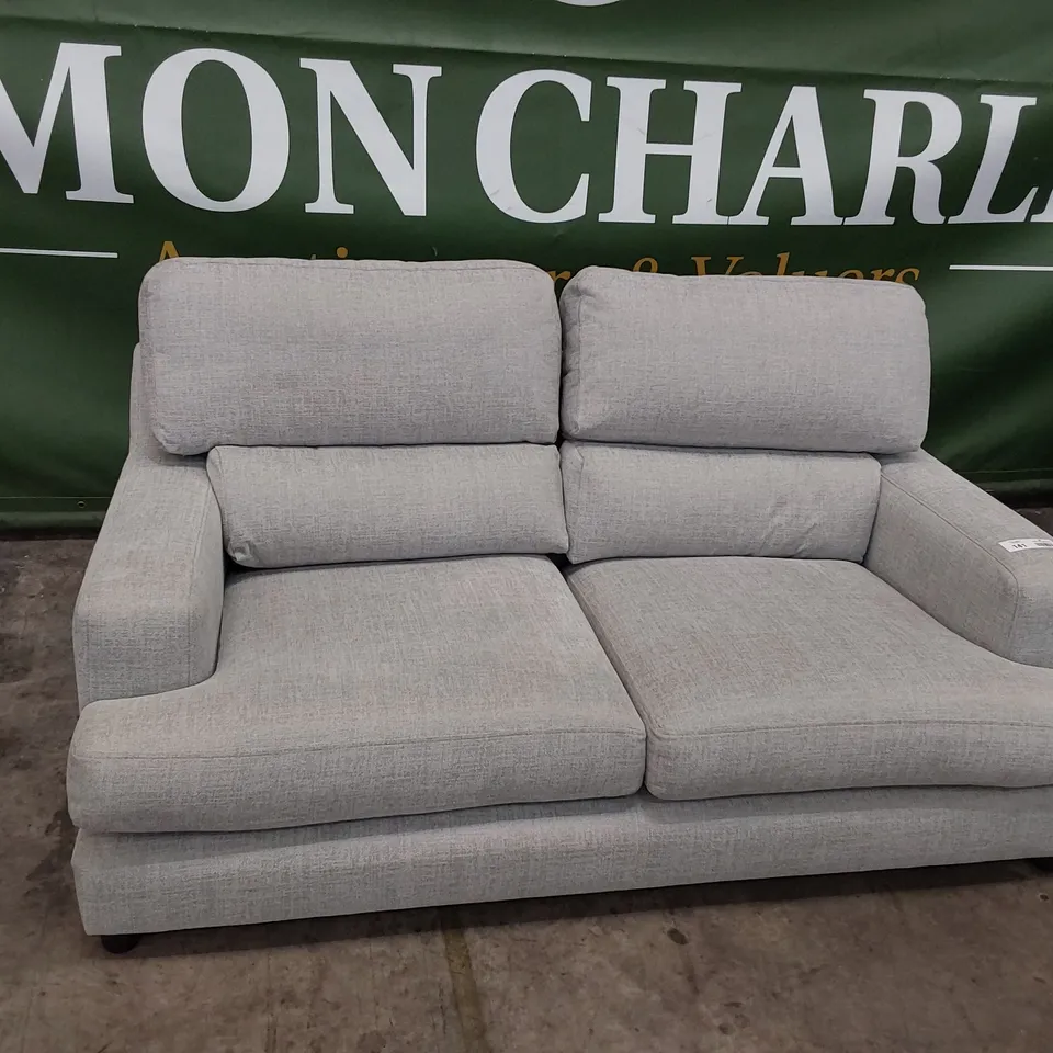 QUALITY BRITISH DESIGNER LOUNGE Co. TWO SEATER SOFA LIGHT GREY FABRIC 